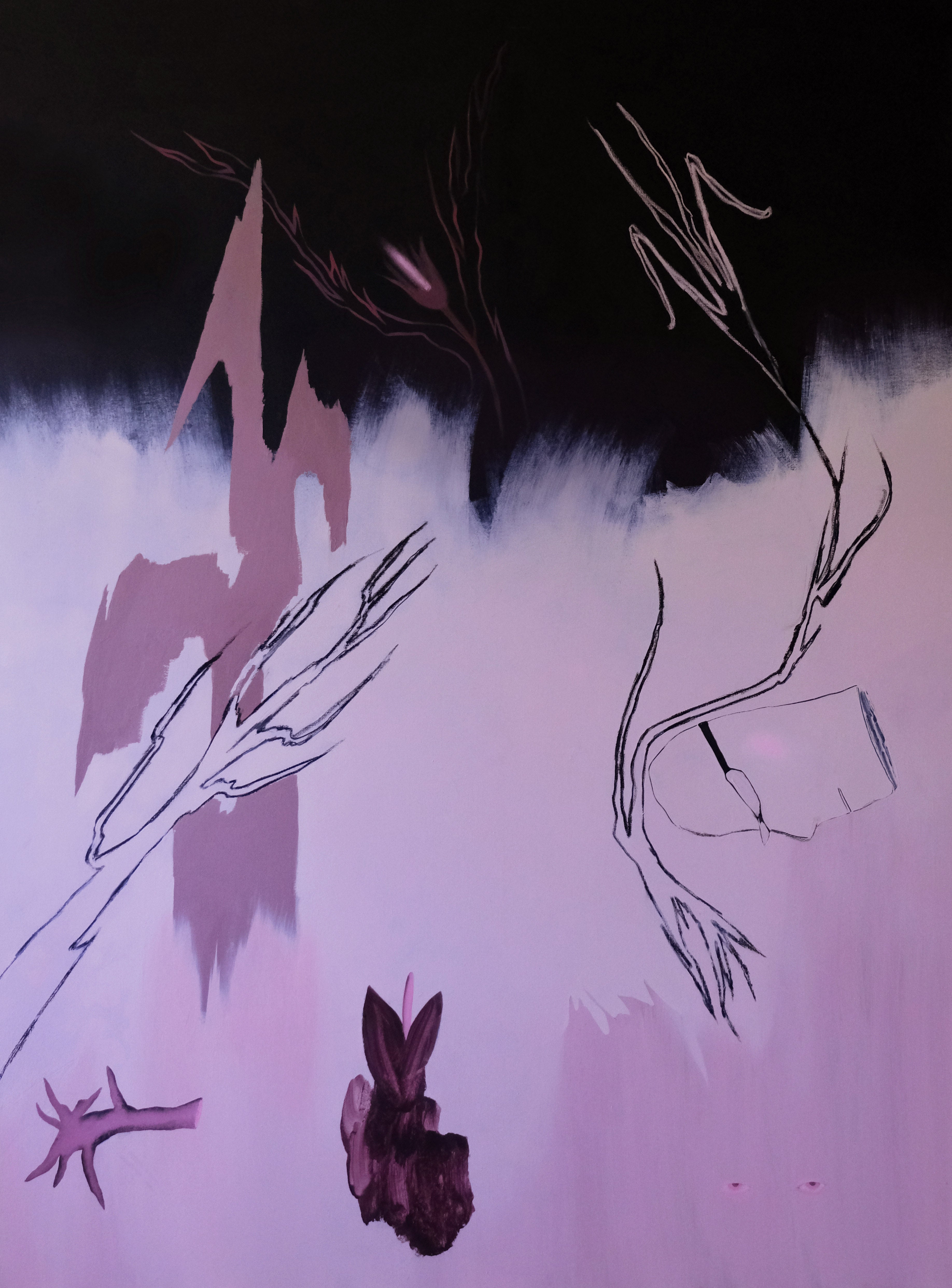 Figurative Painting de Ana Vostruchovaite - Pintura abstracta contemporánea sobre lienzo: formas orgánicas