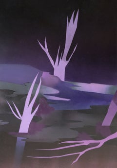 Abstract Figurative Painting Oil on Canvas Dreamlike Dark Atmosphere