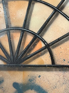 Ausdrucksstarke Mischtechnik mit überlagerten geometrischen Formen