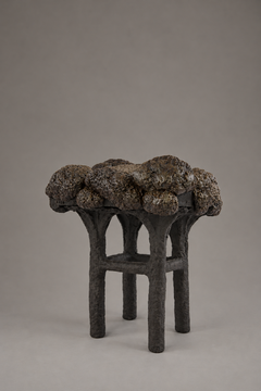 Escultura botánica de cerámica en arcilla negra esmaltada, 2019