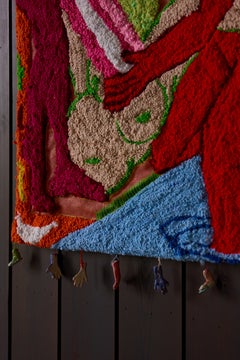 Lisette van Hoogenhuyze, Colorful Hand-Tufted Wool Tapestry Diptych