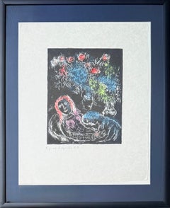 Couple Sur Fond Noir II, Original Lithograph, Modern, 1974, Framed, Excellent
