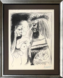 Litografia “Le Vieux Roi” di Picasso, stile moderno, firmata, edizione del 1959