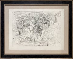 « La Grande Corrida », gravure originale de 1934, d'époque, encadrée, excellent état