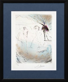 Hen Women, Original Drypoint Etching with Watercolor, 1967, Signed