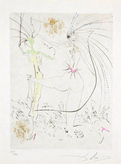 Piquant Buttocks, Original Etching, Surrealist, 1969, Signed
