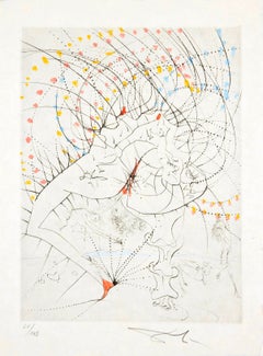 „Leaf Woman“, Original-Kaltnadelradierung, surrealistisch, 1969, signiert