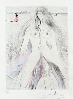 Femme à Cheval, Original Etching, Surrealist, 1969, Signed