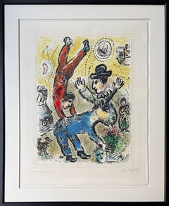 L'Acrobat Rouge Lithograph by Marc Chagall, Modern, Signed, 1974, 4/4