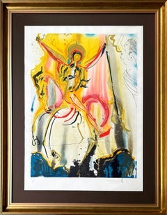 Le Cavalier Triomphant Drypoint Etching, Surrealist, Signed, 1973