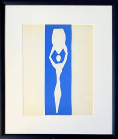 Femme Bleue, Lithograph, Modern, 1958, Framed, Excellent