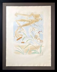 The Oak and the Reed, Original Etching, Modern, 1974, Framed, Signed