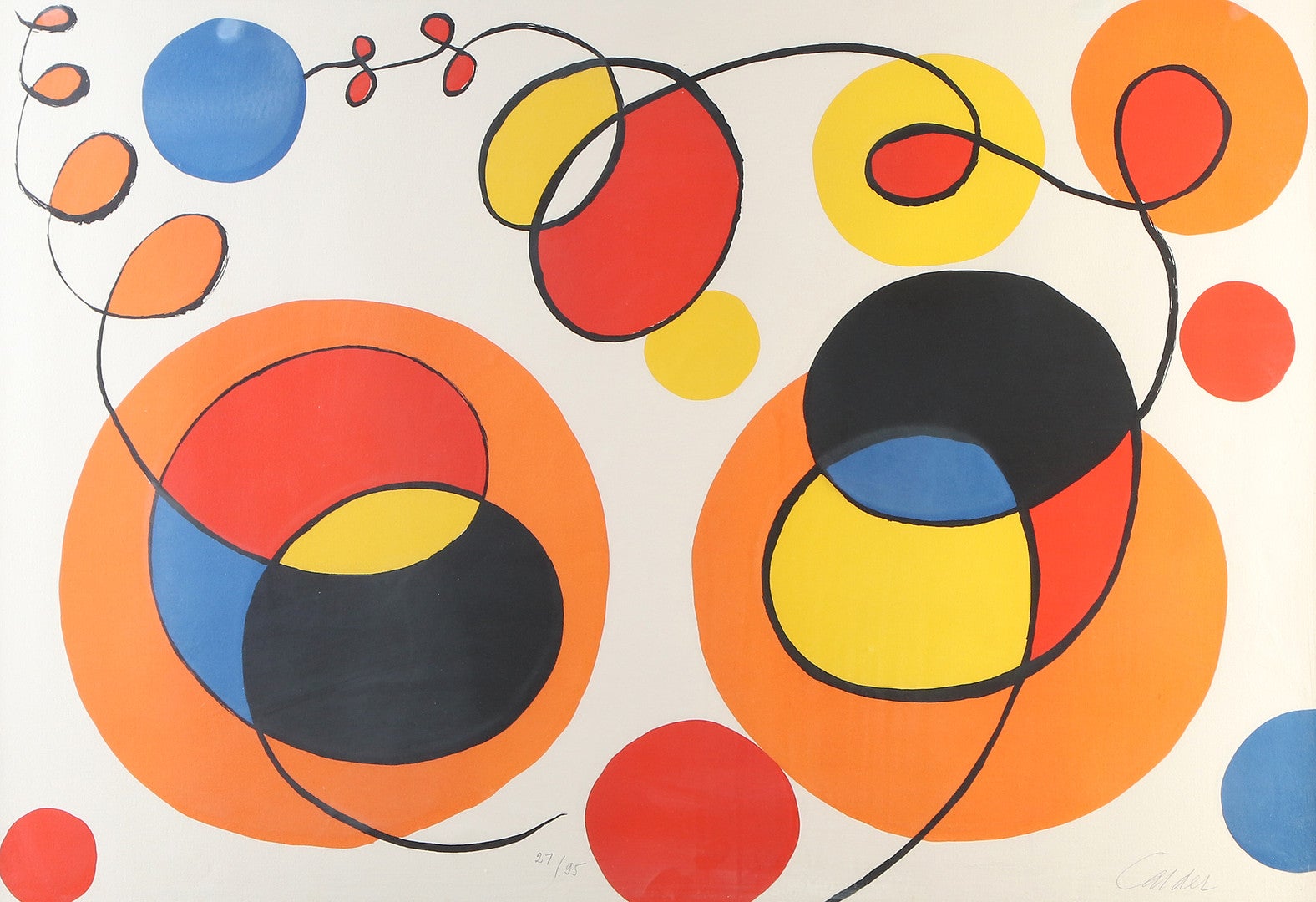 Alexander Calder Print - Loops and Spheres, Original Lithograph, Modern, 1970, Signed