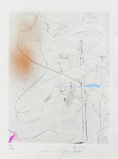 Femme à la Béquille, Original Etching, Modern, 1969, Signed