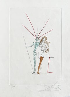 Couple Frontispiece, Original Drypoint Etching, Modern, 1967,  Signed