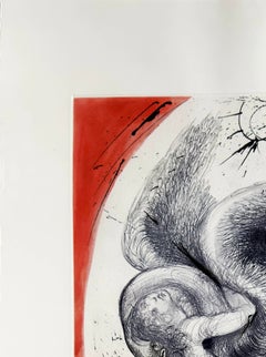 Leda, Mythology, Original Etching, Surrealist, 1965, Signed, Excellent