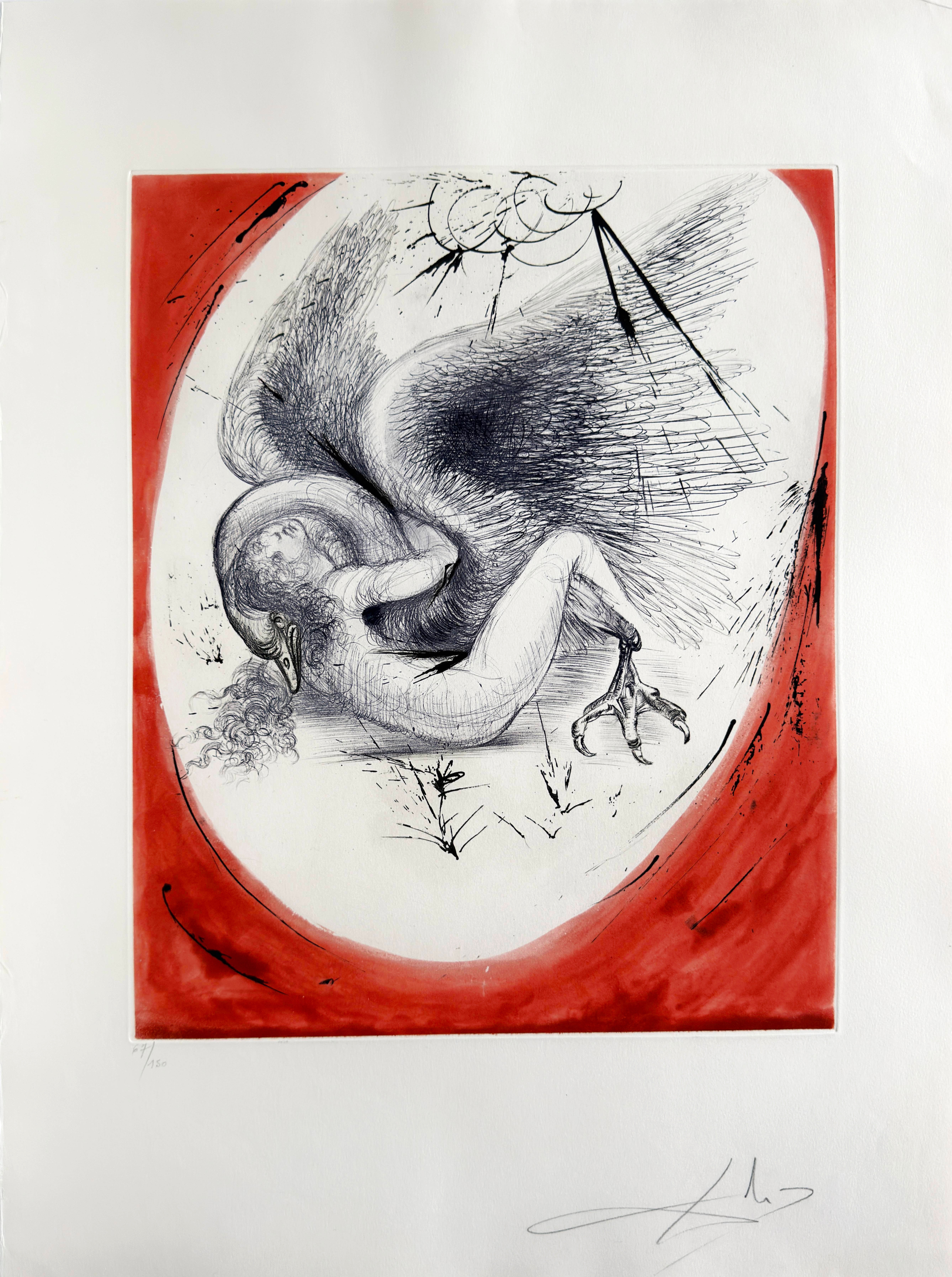 Salvador Dalí Print - Leda, Mythology, Original Etching, Surrealist, 1965, Signed, Excellent