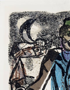 „Poèmes“, Tafel XVII, Original-Holzschnitt, zeitgenössisch, 1968, sehr guter Zustand