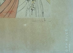 The Divine Love of Gala, Original Drypoint Etching, Surrealist, 1973, Signed