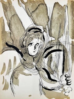Angel with Sword, Original Lithograph, Modern, 1956, Excellent