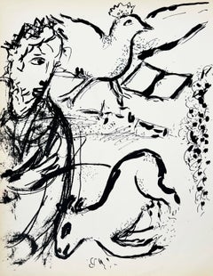 David and His Harp,  Original Lithograph, 1956, Modern, Excellent