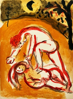 Kain und Abel, Original-Lithografie, modern, 1960, sehr guter Zustand