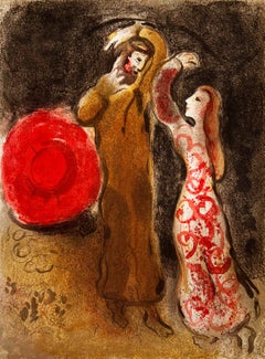 Die Begegnung von Ruth und Boas, Original-Lithografie, modern, 1960, sehr gut