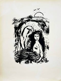 Ruth zu Füßen von Boas, Original-Lithografie, modern, 1960, sehr gut