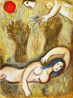 „Boaz erwacht und sieht Ruth“, Original-Lithografie, 1960, moderne Kunst, hervorragender Zustand