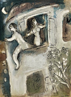 „David, gerettet von Michal“, Original-Lithografie, modern, 1960, sehr guter Zustand