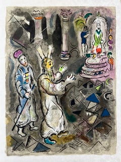 Moses und Aaron beim Pharao, Original-Lithografie, zeitgenössisch, 1966