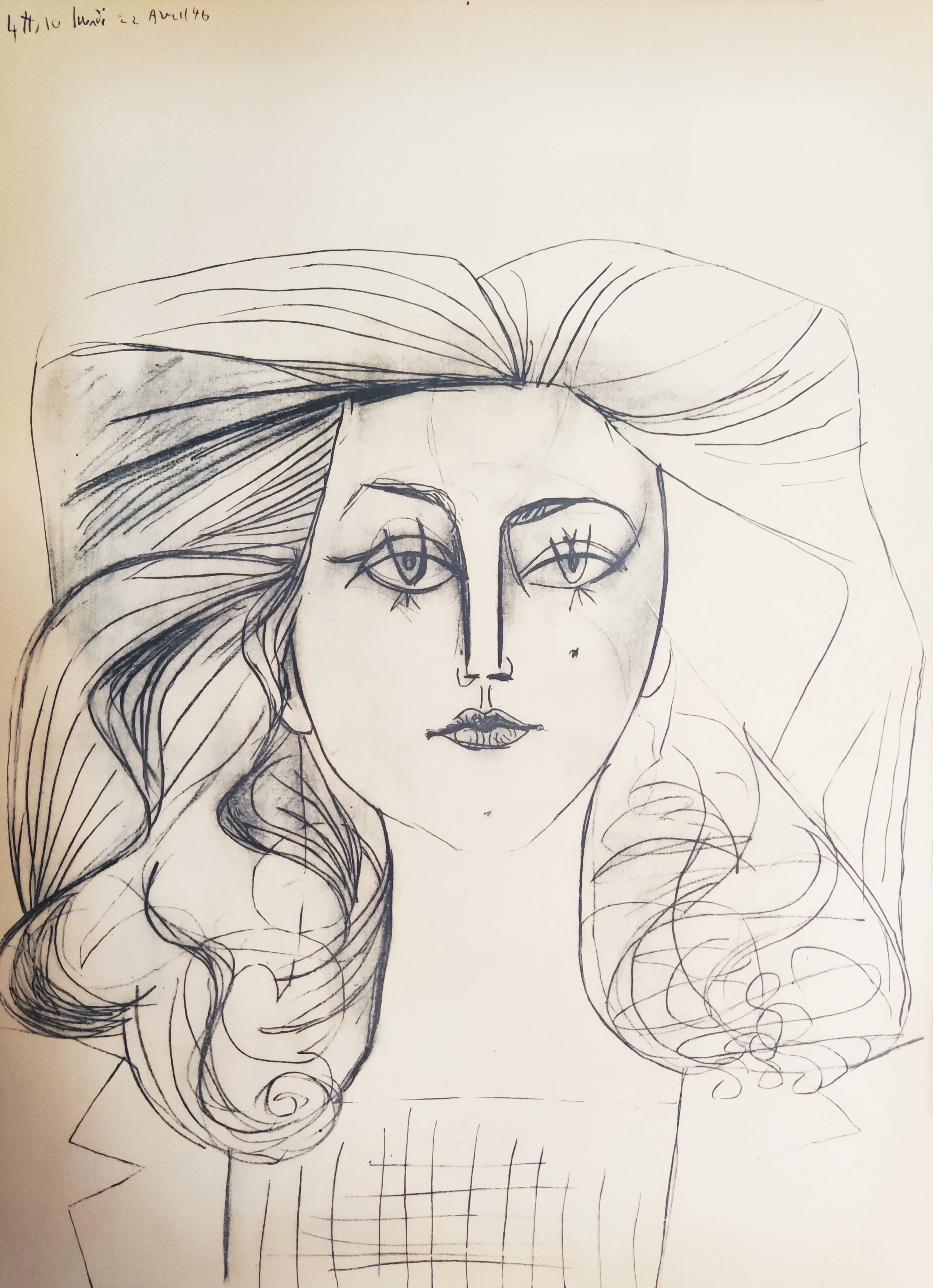 Pablo Picasso Figurative Print - Femme La Paix, Lithograph, 1954, Modern, Excellent