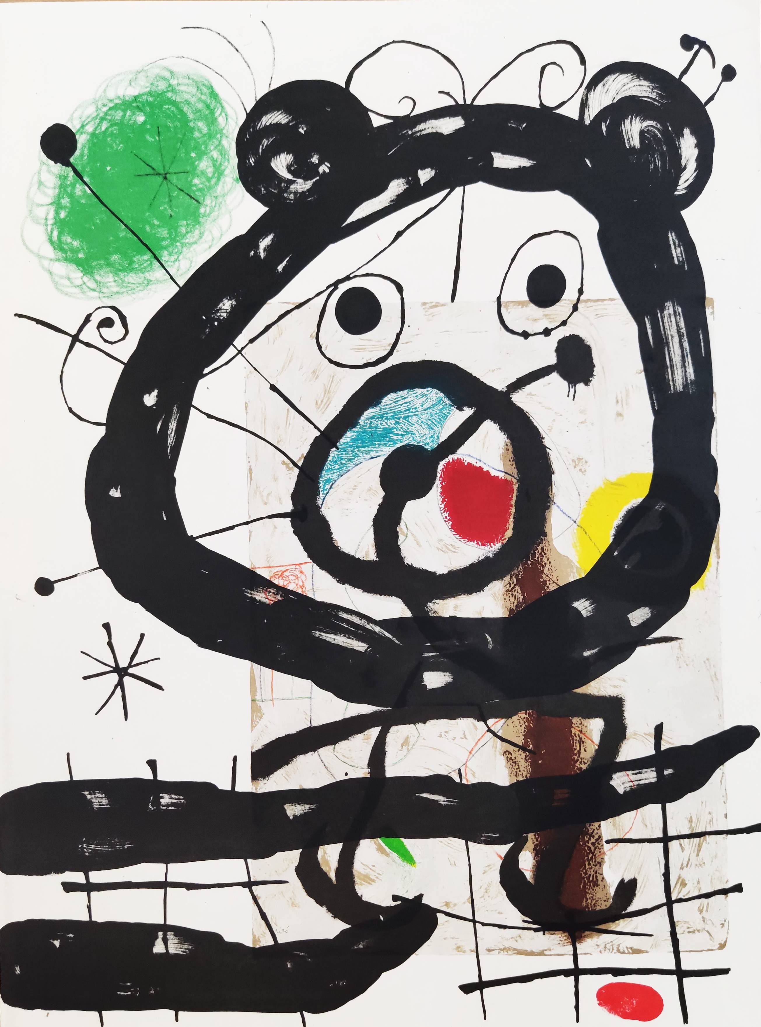 Print de Joan Miró - Composición, litografía original, moderna, 1965, en excelente estado