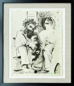 Scene de Famille, Lithograph, Modern, 1967, Framed, Excellent