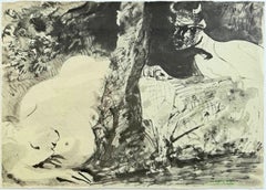 Faune et Fuemme Nue, Lithograph, Modern, 1967, Framed, Excellent
