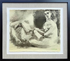 Homme Couché et Femme Assise, Lithograph, Modern, 1967, Framed, Excellent