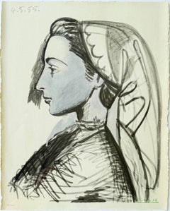 Portrait de Jacqueline, Lithograph, Modern, 1967, Framed, Excellent