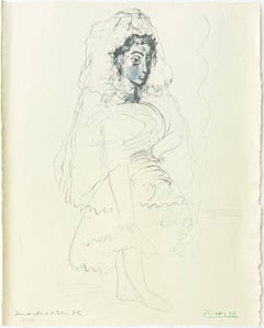 Jacqueline en Espagnole, Lithograph, Modern, 1967, Framed, Excellent