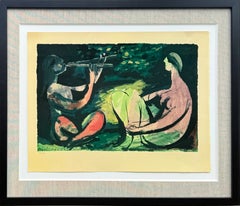 „Joueur de Diaule et Nu“, Lithografie, moderne Kunst, 1967, gerahmt, hervorragender Zustand