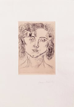 Portrait of Marguerite Matisse, Original Etching, Modern, 1920, Framed, Signed