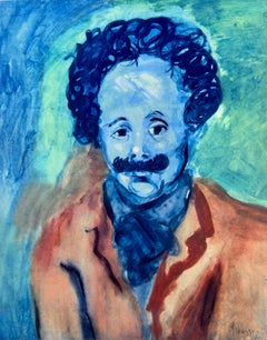 Portrait of Sebastia Junyer-Vidal, Les bleus de Barcelone, Lithograph, 1961