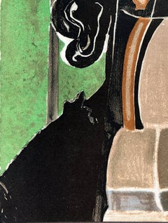 Ritratto cubista, litografia, moderna, 1939, ottimo stato