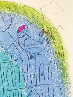 Mother and Child Before Notre-Dame, Original Lithograph, Modern, 1952, Excellent