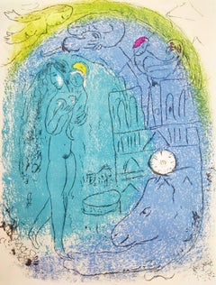 Mother and Child Before Notre-Dame, Original Lithograph, Modern, 1952, Excellent