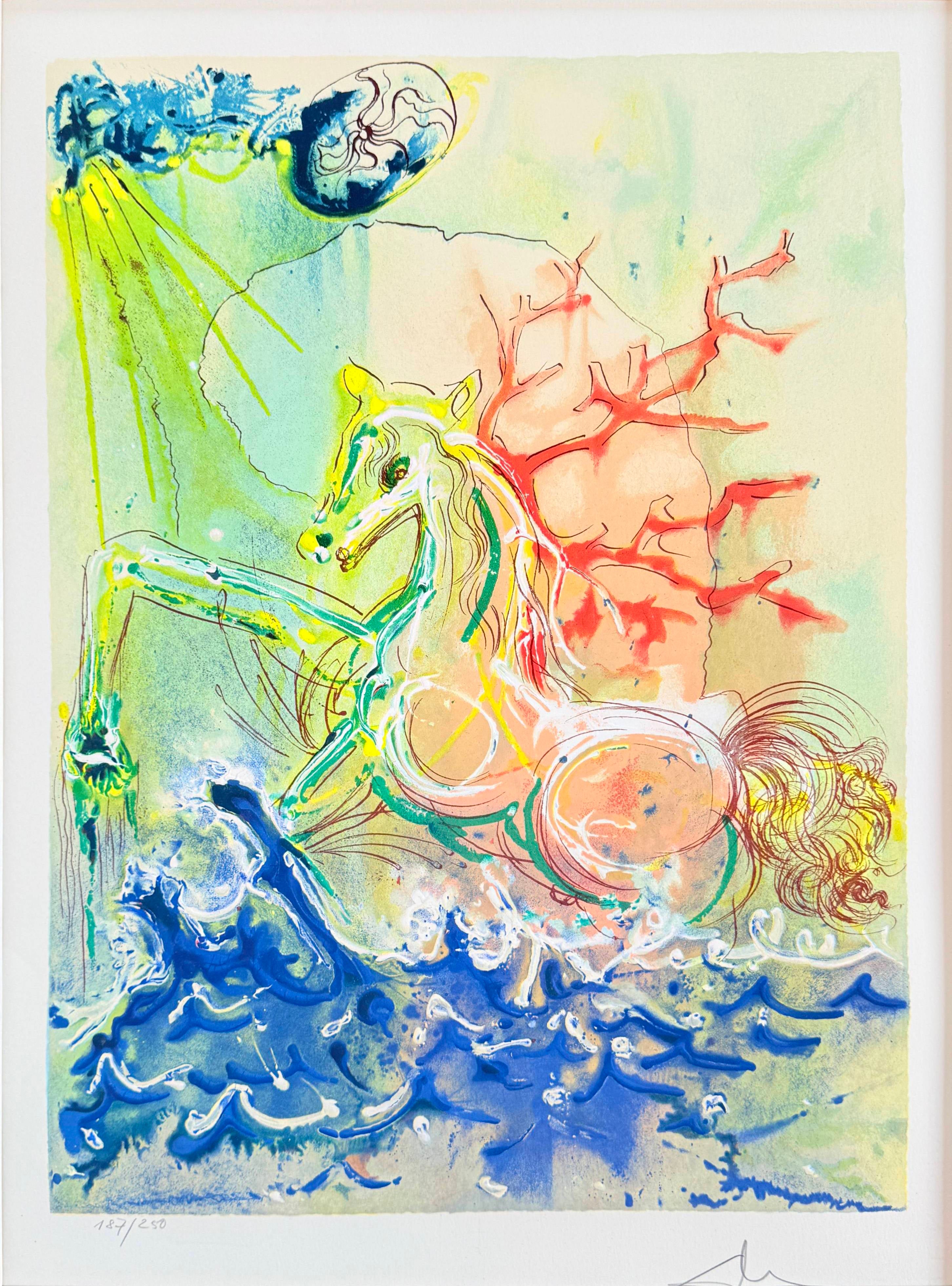 Salvador Dalí Print - Neptune, Original Lithograph, Surrealist, 1970, Signed, Excellent