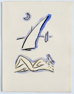 La Garçonne, pochoir original, style moderne, 1925, excellent état