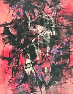 Composizione 3, Gouache originale, Moderna, 1950-1959, Firmata, Ottimo stato