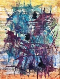 Composition 9, Original Gouache, Modern, 1950-1959, Signed, Excellent
