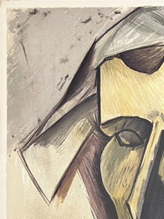 Arlequin, Un éventail, lithographie, contemporaine, 1962, excellent état
