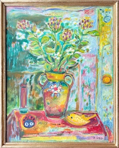 Natura morta, olio su tela, arte moderna, 2000-2009, incorniciato, ottimo stato